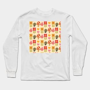 Retro Bugs and Flowers Long Sleeve T-Shirt